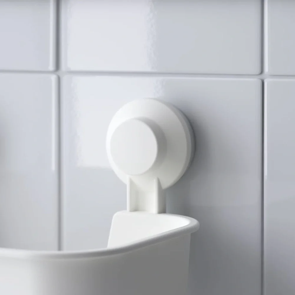 IKEA - TISKEN Basket with Suction Cup White